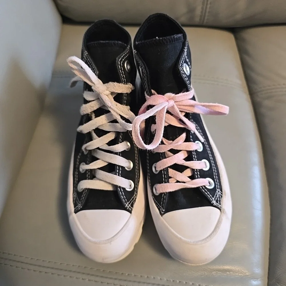 Converse Chuck Taylor All Star Lugged High‎ Black White Platform Womens Size 4.5